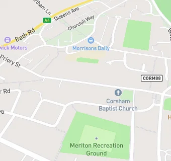 map for Corsham Baptist Church