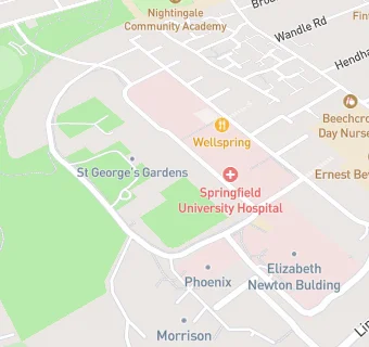 map for Wandsworth Hospital and Home Tuition Service