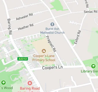 map for Cooper's Lane Primary School