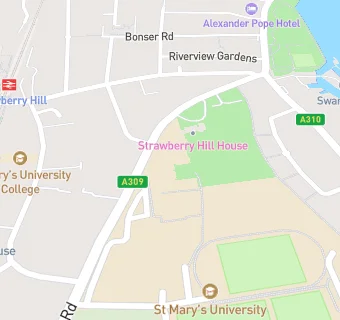 map for St Mary's University, Twickenham