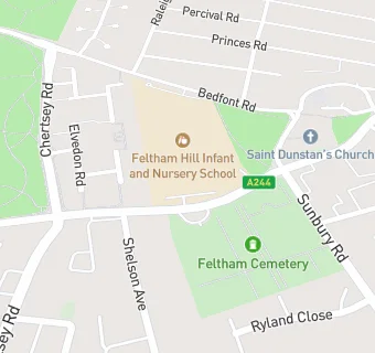 map for Feltham Hill Junior School