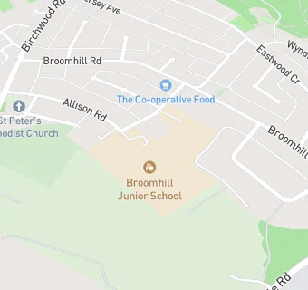 map for Broomhill Junior School