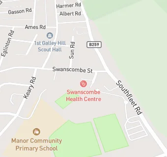 map for Swanscombe Health Centre