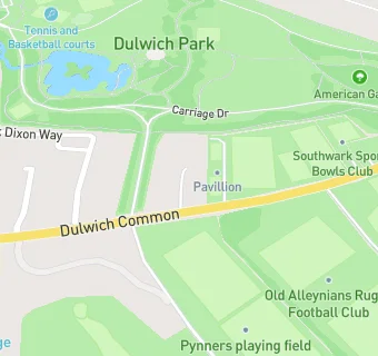 map for Southwark sports bowls club