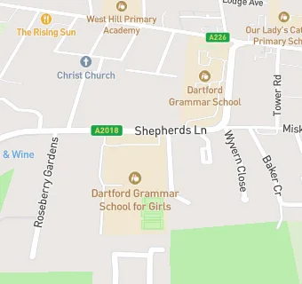 map for Dartford Grammar School for Girls