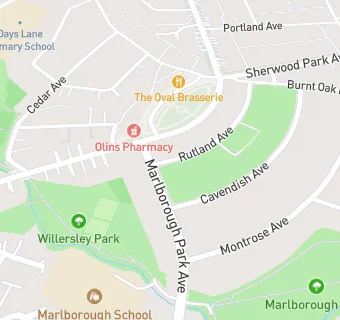 map for Marlborough Park Avenue Branch Surgery