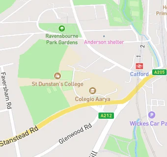 map for St Dunstan's College