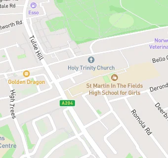 map for St Martin in the Fields High School for Girls