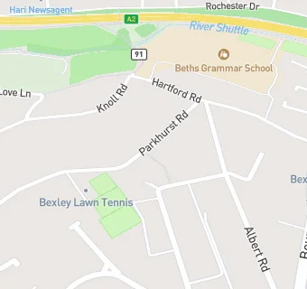 map for Bexley Lawn Tennis & Squash Club