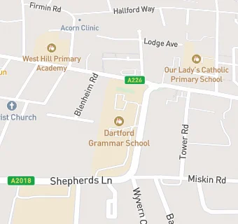 map for Dartford Grammar School