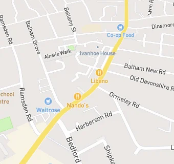 map for Balham and Tooting Sports and Social Club