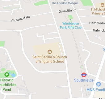 map for Saint Cecilia's, Wandsworth Church of England School