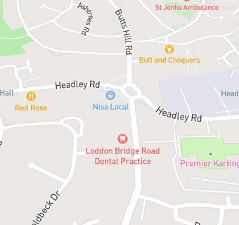 map for Loddon Bridge Road Dental Practice