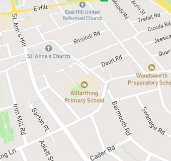 map for Allfarthing Primary School