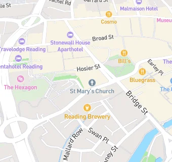 map for J's Tea Bar at Reading Magistrates Court