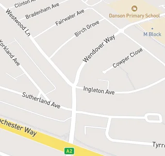 map for Ingleton Avenue Surgery