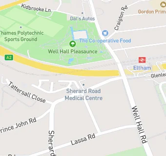 map for Sherard Road Medical Centre