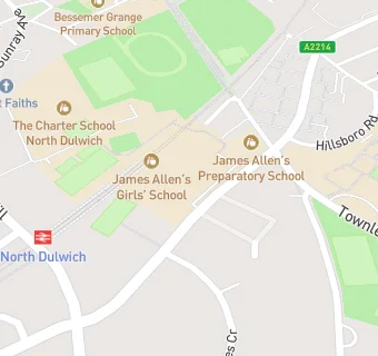 map for James Allen's Girls' School