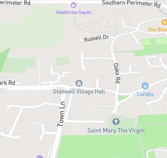 map for Stanwell Village Hall