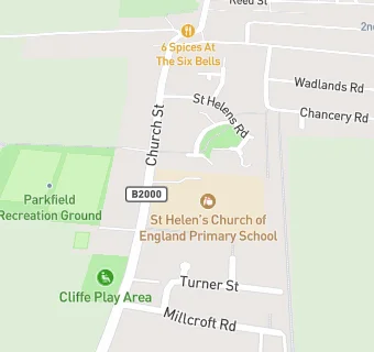 map for St Helen's Church of England Primary School, Cliffe