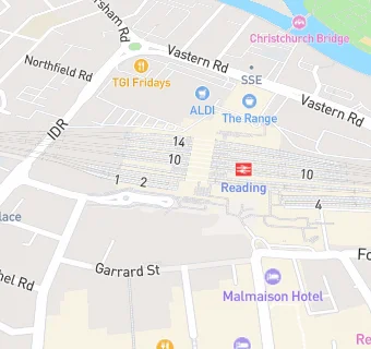 map for Starbucks Kiosk at Reading Station