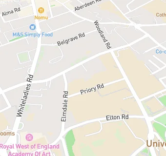 map for University of Bristol Priory Road Cafe