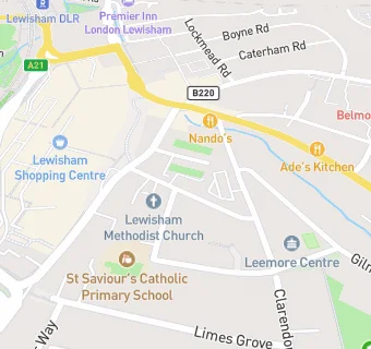 map for Lewisham Salvation Army