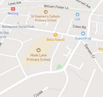 map for Hook Lane Breakfast & After School Club