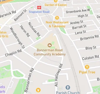 map for Bannerman Road Community Academy