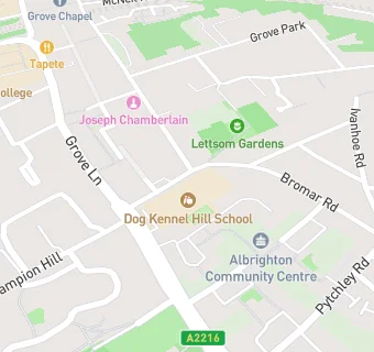 map for Dog Kennel Hill School