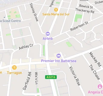 map for Queenstown Road Medical Practice