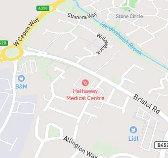 map for Hathaway Medical Partnership