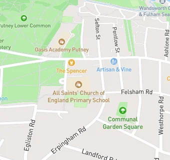 map for All Saints' CofE Primary School, Putney