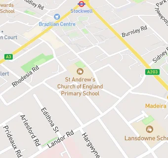 map for St Andrew's Church of England Primary School