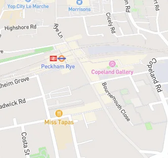 map for Peckham's pizza