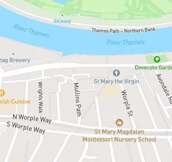 map for Mortlake Hall Club