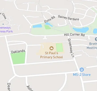 map for St Paul's Primary School