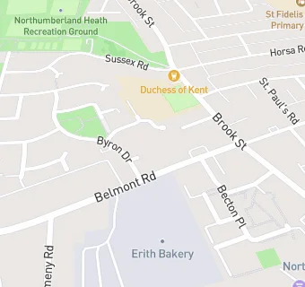 map for Northumberland Heath Baptist Church