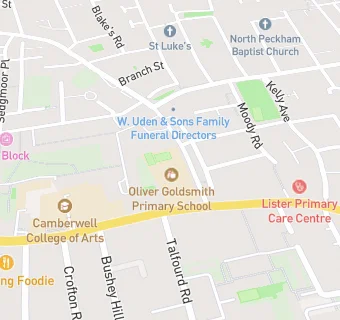 map for Oliver Goldsmith Primary School