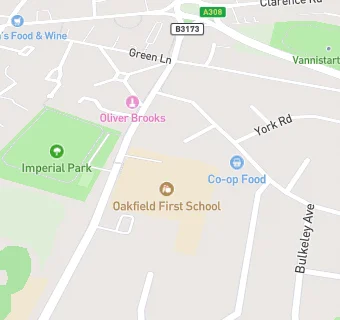 map for Oakfield First School