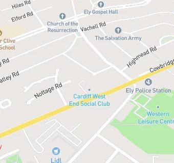 map for Cardiff West End Social Club