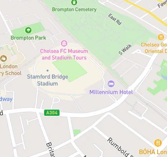 map for Copthorne Hotel At Chelsea FC