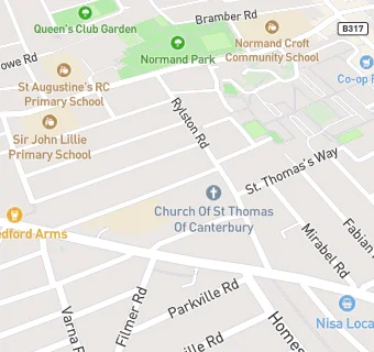 map for St Thoma's RC Junior School