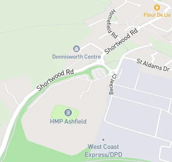 map for HMP Ashfield