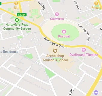 map for Archbishop Tenison's School