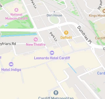 map for Leonardo Hotel Cardiff