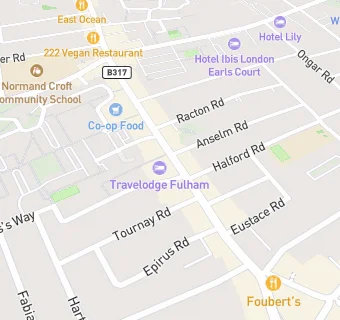 map for Travelodge London Fulham Hotel