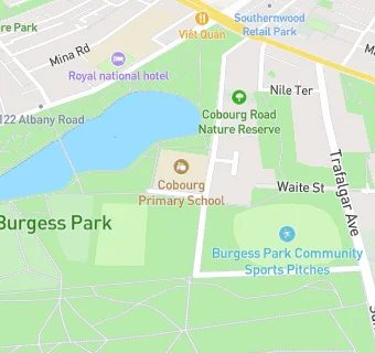 map for Burgess park community sports center