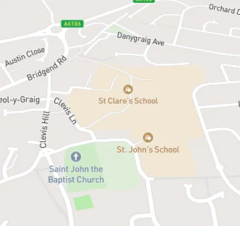 map for St Clare's School