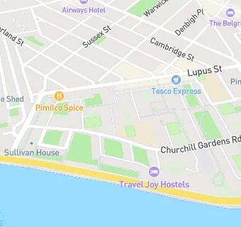 map for Churchill Gardens Adults & Social Club